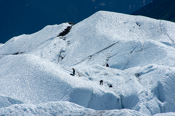 Matanuska Glacier with ice hikers trekking, Alaska