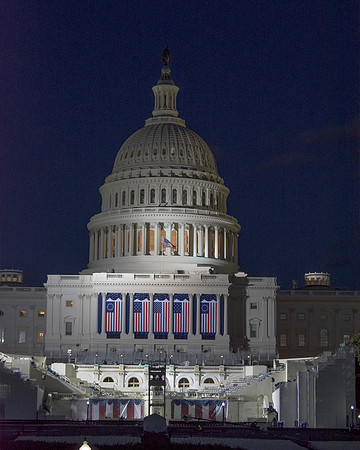 US Capital Building the night before the 2017 Inauguration.