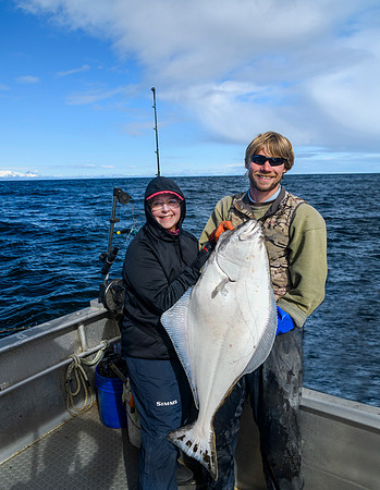 Mary with catch of the day halibut
